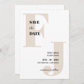 Initialen · Modern Monogram Save the Date · Classi (Voorkant / Achterkant)