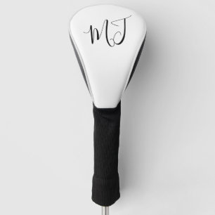 Initialen Modern White Golf Head Hoesje Golfheadcover