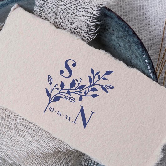 Initialen Moderne wilde bloemen die de filialen va Rubberstempel