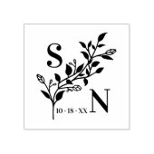 Initialen Moderne wilde bloemen die de filialen va Rubberstempel (Afrduk)