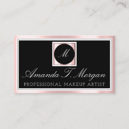 Initialen Monogram Evenementenplanner Roze Zwart W Visitekaartje