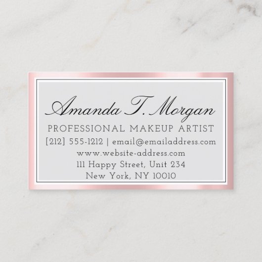 Initialen Monogram Gebeurtenis Planner Roze Geform Visitekaartje (Achterkant)