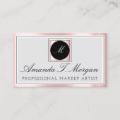 Initialen Monogram Gebeurtenis Planner Roze Geform Visitekaartje (Voorkant)