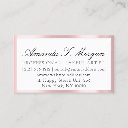 Initialen Monogram Gebeurtenis Planner Roze Gefram Visitekaartje (Achterkant)