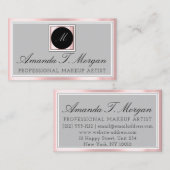 Initialen Monogram Gebeurtenis Planner Roze Gefram Visitekaartje (Voorkant / Achterkant)