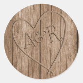 Initialen monogram houtwalk sticker (Voorkant)