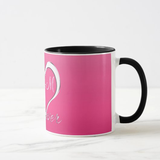 Initialen monogram met paar harten mok (Rechts)
