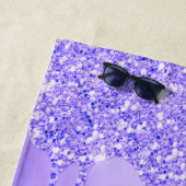 Initialen Monogram met Paarse Glitter | Strandlaken (In situ)