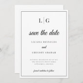 Initialen Monogram Weddenschap Sla datum op Kaart (Voorkant / Achterkant)