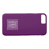Initialen Monogram | Wit op diep Paars Case-Mate iPhone Case (Achterkant (Horizontaal))