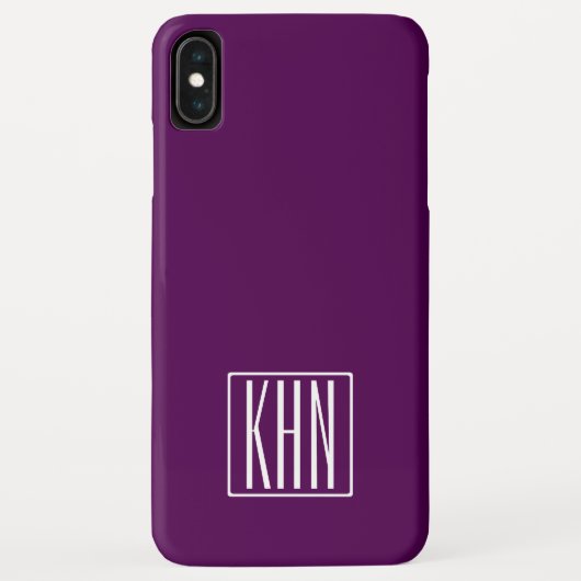 Initialen Monogram | Wit op diep Paars Case-Mate iPhone Case (Achterkant)