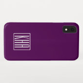 Initialen Monogram | Wit op diep Paars Case-Mate iPhone Case (Achterkant (horizontaal))