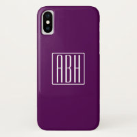 Initialen Monogram | Wit op diep Paars