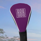 Initialen Monogram | Wit op diep Paars Golfheadcover