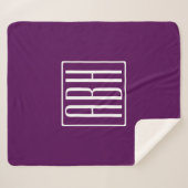 Initialen Monogram | Wit op diep Paars Sherpa Deken (Voorkant (horizontaal))