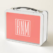 Initialen Monogram | wit op koraal (Achterkant)