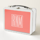 Initialen Monogram | wit op koraal (Voorkant)