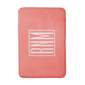 Initialen Monogram | wit op koraal Badmat (Voorkant Verticaal)