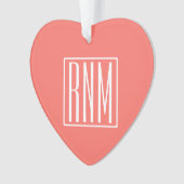 Initialen Monogram | wit op koraal Ornament (voorkant)