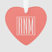 Initialen Monogram | wit op koraal Ornament (voorkant)