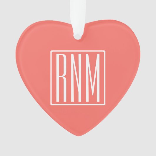 Initialen Monogram | wit op koraal Ornament (voorkant)