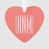 Initialen Monogram | wit op koraal Ornament (achterkant)