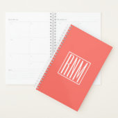 Initialen Monogram | wit op koraal Planner (Display)
