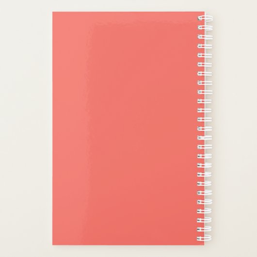 Initialen Monogram | wit op koraal Planner (Achterkant)
