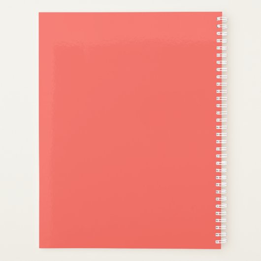 Initialen Monogram | wit op koraal Planner (Achterkant)