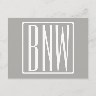 Initialen Monogram Wit Op Lichtgrijs Briefkaart