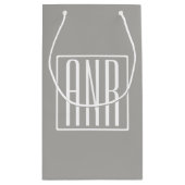 Initialen Monogram | Wit Op Lichtgrijs Klein Cadeauzakje (Achterkant)