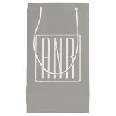Initialen Monogram | Wit Op Lichtgrijs Klein Cadeauzakje (Voorkant)