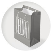 Initialen Monogram | Wit op lichtgrijs Medium Cadeauzakje