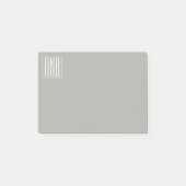 Initialen Monogram | Wit op lichtgrijs Post-it® Notes (Voorkant)