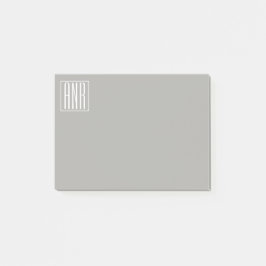 Initialen Monogram | Wit op lichtgrijs Post-it® Notes