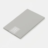 Initialen Monogram | Wit op lichtgrijs Post-it® Notes (Schuin)