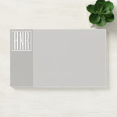 Initialen Monogram | Wit op lichtgrijs Post-it® Notes (Kantoor)