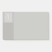 Initialen Monogram | Wit op lichtgrijs Post-it® Notes (Voorkant)