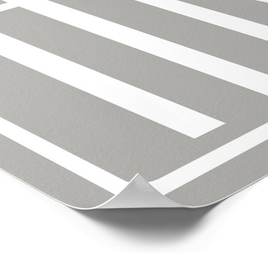 Initialen Monogram | Wit op lichtgrijs Poster (Hoek)