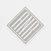 Initialen Monogram | Wit op lichtgrijs Servetten (Hoek)