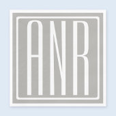 Initialen Monogram | Wit op lichtgrijs Servetten