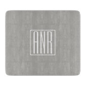Initialen Monogram | Wit op lichtgrijs Snijplank (Voorkant)