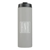 Initialen Monogram | Wit Op Lichtgrijs Thermosbeker (Voorkant)