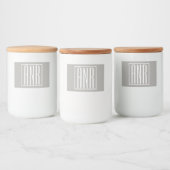 Initialen Monogram | Wit op lichtgrijs Voedselcontainer Etiket (Flessen)