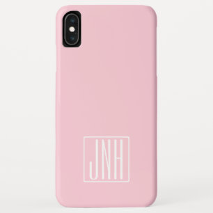 Initialen Monogram   wit op lichtroze Case-Mate iPhone Case