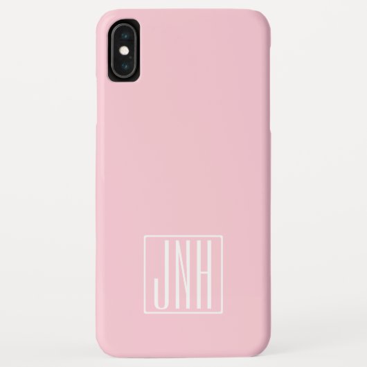 Initialen Monogram | wit op lichtroze Case-Mate iPhone Case (Achterkant)