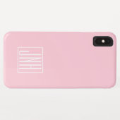 Initialen Monogram | wit op lichtroze Case-Mate iPhone Case (Achterkant (horizontaal))