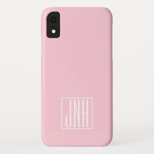 Initialen Monogram | wit op lichtroze Case-Mate iPhone Case (Achterkant)