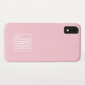 Initialen Monogram | wit op lichtroze Case-Mate iPhone Case (Achterkant (horizontaal))