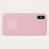 Initialen Monogram | wit op lichtroze Case-Mate iPhone Case (Achterkant (horizontaal))